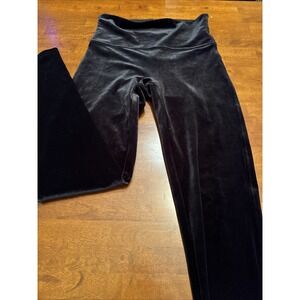 Spanx Velvet Leggings Size L Black Athleisure Shaping Full Length